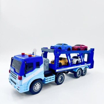 雙層運輸車文藝車玩兒童慣性聲光塑膠益智工程拖板車玩具車禮盒