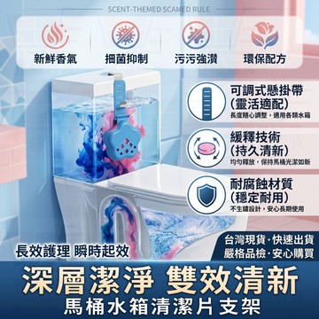台灣出貨 馬桶水箱清潔片支架 懸掛式馬桶清潔器 室馬桶配件 馬桶清潔劑緩釋器 廁所漂白片收納架 收納支架 馬桶工具清潔