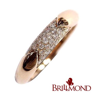 【BRILLMOND】擁抱 18K玫瑰金 微鑲鑽戒(天然鑽石總重15分)