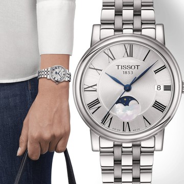 TISSOT T-Classic系列 CARSON 經典月相時尚女錶(T1222231103300)32mm