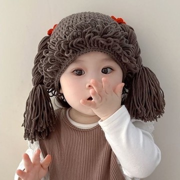 Baby童衣 兒童保暖針織帽 男女童造型假髮帽 嬰幼童冬季造型帽 11788