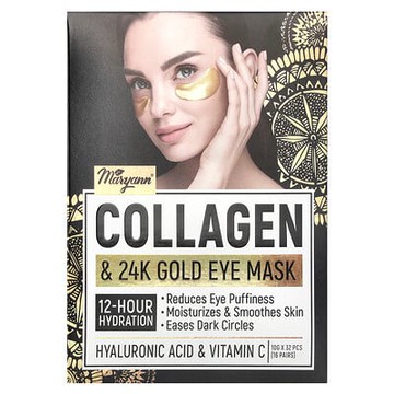 MaryAnn Organics, 膠原蛋白和 24K 金眼膜，16 對
