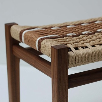 胡桃繩編穿鞋凳/Danish Cord Weaving/台灣製造