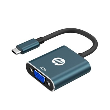 HP DHC-CT201 Type-C 轉 VGA 轉接器/轉接頭-藍黑色