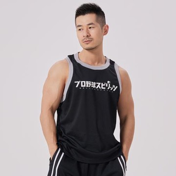 hansbenny夏季新款網眼背心男速干透氣運動健身籃球訓練棒球日系