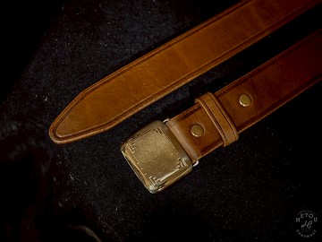 Hickok Buckle Belt-復古紳士皮帶-銅色帶釦款