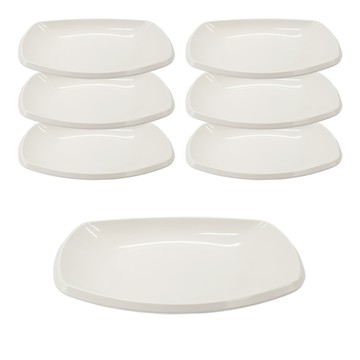 abm 長方形盤  19 x 12cm  白色  7個