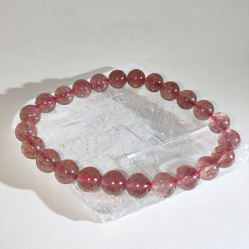 草莓晶/士多啤梨晶 巴西 7.5mm 8.5mm 10mm  手串 天然水晶
