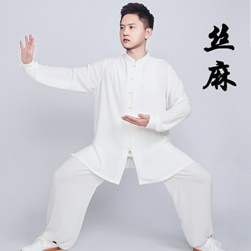 太極服男新款春夏季高端飄逸中長款比賽表演太極拳練功服女