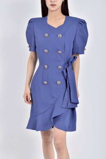 (S) regalo短袖藍色洋裝