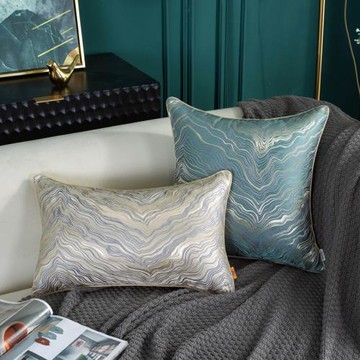 輕奢風樣板房抱枕設計師沙發靠包軟裝靠墊高精密提花腰枕奢華高檔