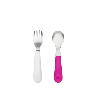 oxo tot 寶寶握叉匙組-莓果粉