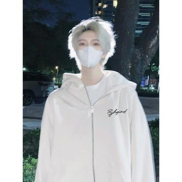 CHAO WASSUP開衫連帽衛衣外套女秋季重磅純棉美式情侶拉鏈上衣STA