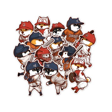 倉屋 柴犬業余棒球聯盟系列行李箱貼紙/車貼/防水貼紙 18枚