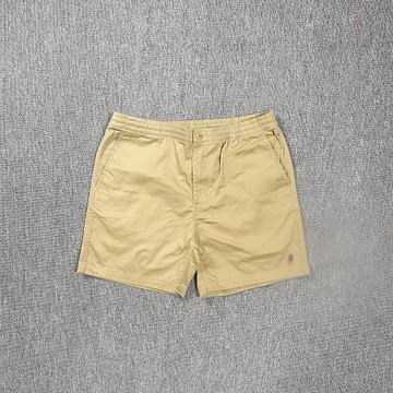 男士夏季休閑短褲 小標刺繡直筒四分褲 彈力純色百搭中褲06.03