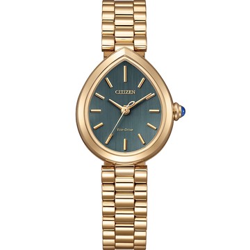 CITIZEN 星辰錶 L Rainell 系列 光動能水滴型腕錶-金色 EM1203-57X