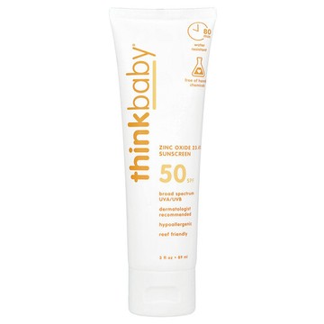 think, Thinkbaby®，氧化鋅抗曬霜，SPF 50，3 液量盎司（89 毫升）