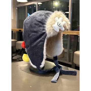 可愛卡通毛絨雷鋒帽男女冬季加厚保暖護耳帽戶外騎車雪地飛行員帽