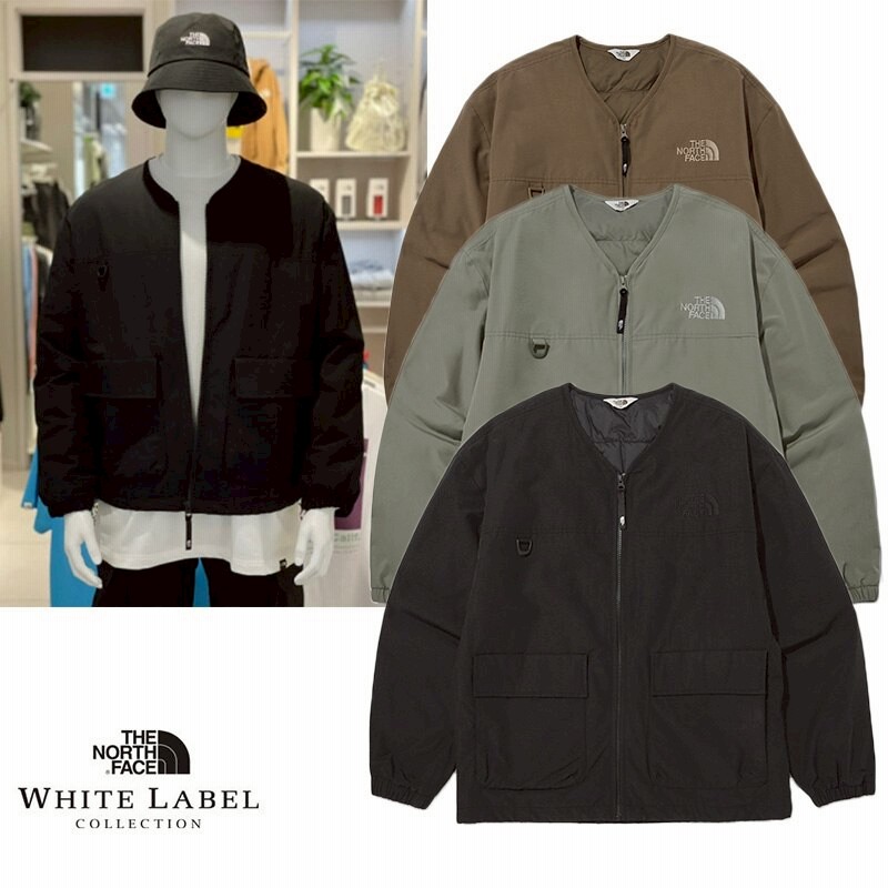 THE NORTH FACE　ノーカラー　カーディガン　ジャケット　グレー