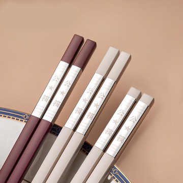 合金筷子家用防滑防霉耐高溫高檔公筷子加長商用餐飲餐廳酒店專用