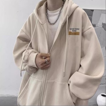 開衫連帽衛衣男 秋冬季 新款 加絨 ins潮牌 寬鬆 休閒 拉鏈外套 情侶同款 百搭 上衣夾克（SB36）【壹號站】