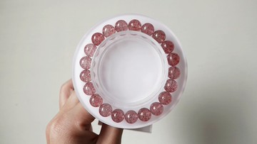 草莓晶 白水體草莓 天然水晶手鍊【9mm】