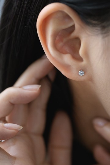 Lucky 幸運星鑽 925純銀 細緻單鑽純銀耳環 耳夾