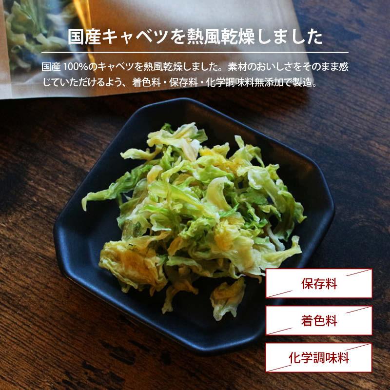 国産 乾燥キャベツ 250g 無添加 ベジタブル 食物繊維 ドライ野菜 みそ汁 味噌汁 スープの具 インスタント ラーメン カップ麺 時短調理 保存食