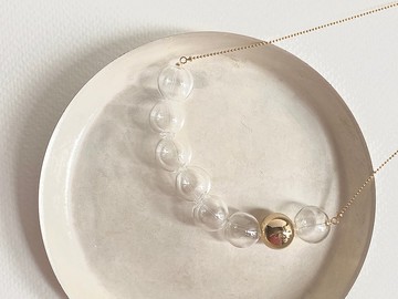 簡約玻璃 x 銅項鏈 / 頸鏈 (L 碼)