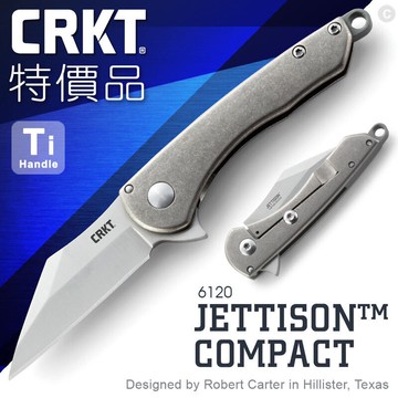 【【蘋果戶外】】CRKT 特價品 6120 Jettison 小折刀 折疊刀 鈦合金握把 TI