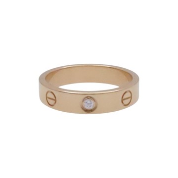 Cartier 卡地亞 18K玫瑰金 1PD鑽石 Love Mini 戒指 52 【二手名牌BRAND OFF】