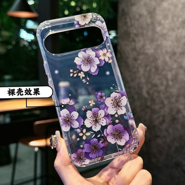 電鍍幻彩 清新花朵 小碎花 適用於谷歌 Pixel 9 10Pro XL 保護套 四角防摔 手機殼 防摔殼