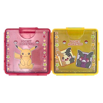 Skater 寶可夢 積木型小物收納盒 7.6 x 7.6 x 7.1cm 2個  紅色 + 黃色  1格