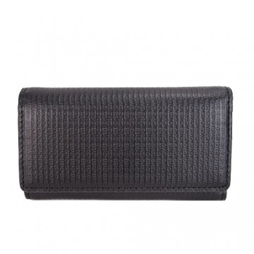 agnes b. 滿版壓印鎖包-黑