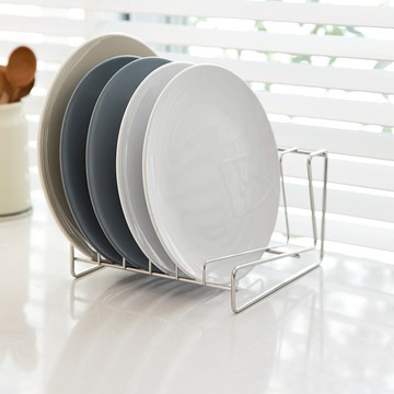 日本 霜山 304不鏽鋼餐盤瀝水收納架 6分隔