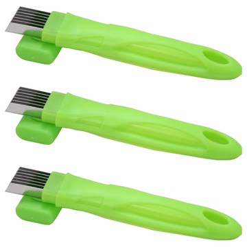 不鏽鋼蔥絲刀 綠色 16cm 可重複性使用  3支