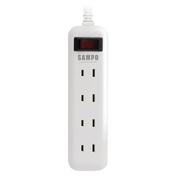 SAMPO 一開四插轉接電源線組 EL-W14T6 1.8公尺(6尺)/2孔延長線/總開關/台灣製造/防火阻燃