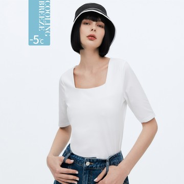 小冰T系列-SO NICE 方領冰瓷棉上衣