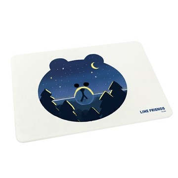 台灣製造 正版授權 LINE 插畫系列 珪藻土吸水地墊-夏夜熊大60*40*0.9cm_廠商直送