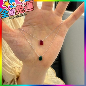 🌸台灣出貨🌸 【紅淚之珠】紅水滴弔墜項鏈配飾女輕奢小衆簡約高級感2024年新款 🥇滿額免運🥇X370-11-A