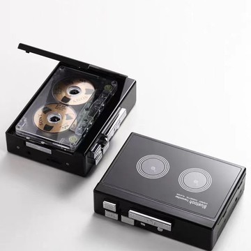 公司貨免運 可開發票 藍牙高端鋼琴黑磁帶機復古懷舊收音機自動翻面卡帶機立體聲隨身聽 快速出貨