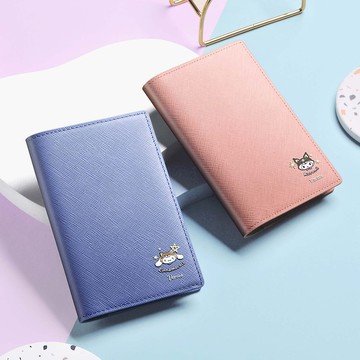 Sanrio 角色限量版 客製化刻字 十字紋RFID皮革護照套 (4色)