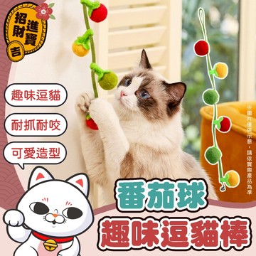 [送貓薄荷+掛勾] 響鈴逗貓棒 番茄球逗貓棒 番茄逗貓棒 貓薄荷逗貓棒 貓薄荷玩具 鈴鐺貓咪玩具