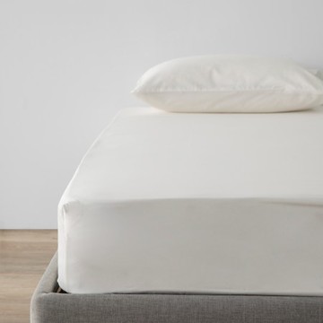 PALETTE250織素色純棉床包特大 瓷石白