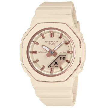 CASIO卡西歐 G-SHOCK 數碼指針系列 GMA-P2110-4A 低調光澤金屬設計潮流腕錶 米粉紅色 40.5