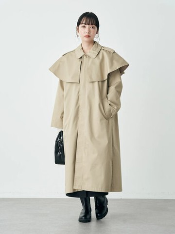 2WAY可拆式斗篷設計長版風衣外套(1L23L0Y0100) - earth music&ecology