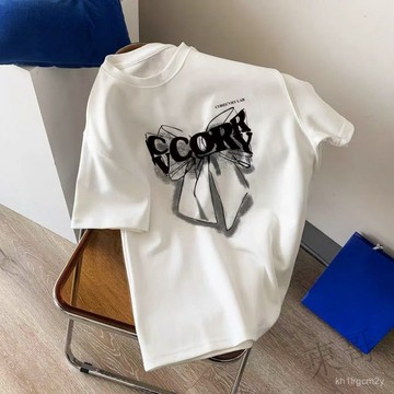 🌷臺灣出🌷 夏季寬鬆冰絲印花港風T恤 青年必備日常涼感百搭款 重磅純棉短袖t恤男2025新款 港風 寬鬆 BOJT