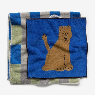 韓國 WARMGREY TAIL 純棉擦手巾 晴空獅 34 x 34