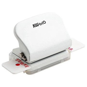 KW-triO 堡勝企業 迷你活頁本打孔機 獨立鑄造金屬刀頭 專利尺標設計 安全卡榫  牛奶白色  6孔  1個