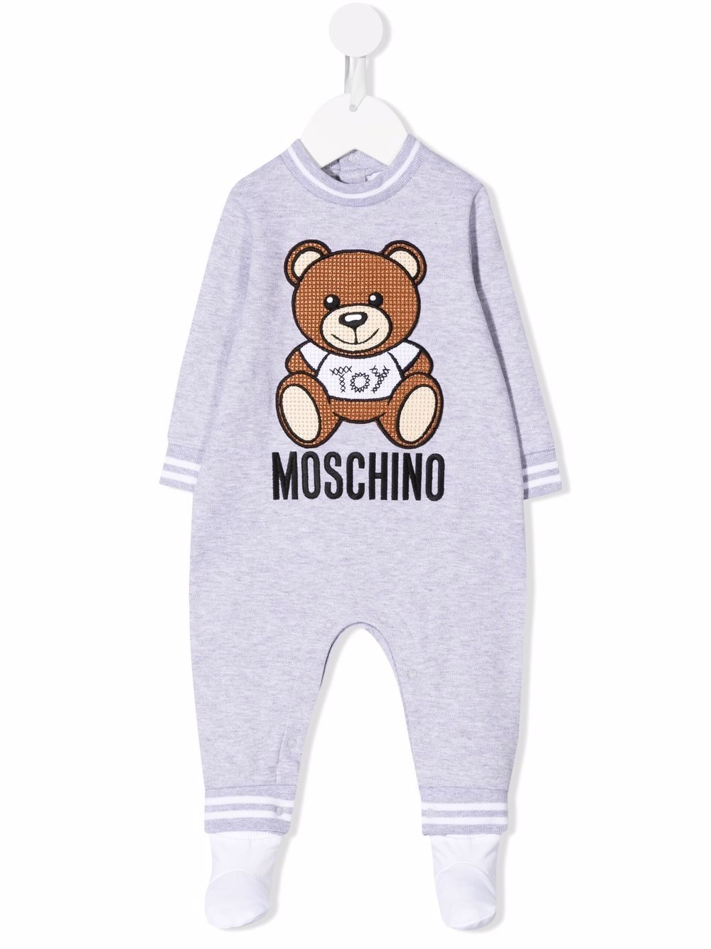 Moschino Kids - logo-print pajama - kids - Cotton/Polyester - 12-18 - Grey